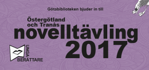 webb-banner för tävlingen Unga berättare 2017, lila bakgrund.